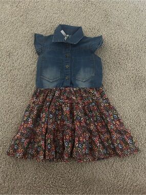Style Stone 2/3 Denim and Floral Dress